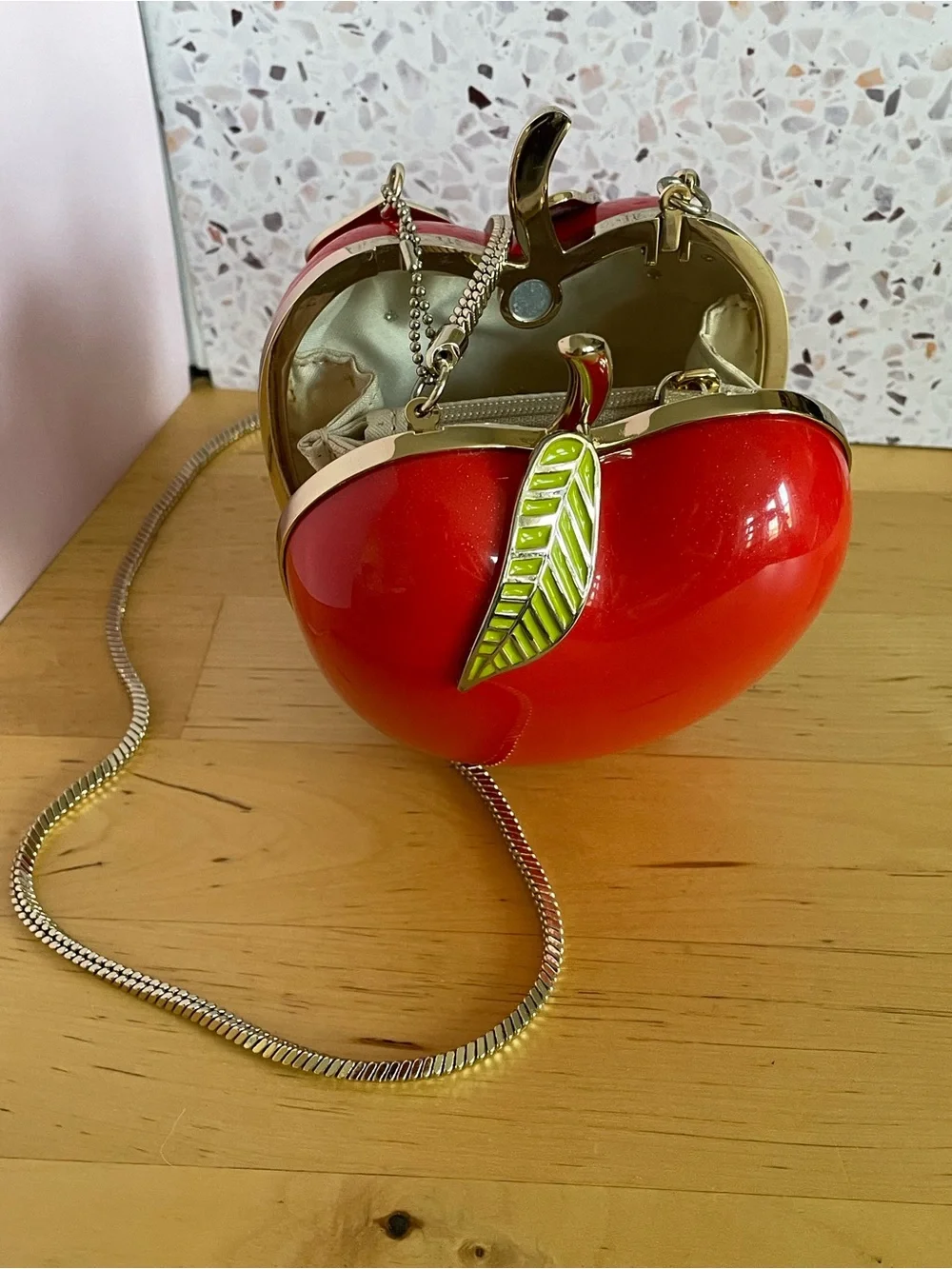 kate spade “Far From The Tree” 3D Apple Resin Clutch & Crossbody